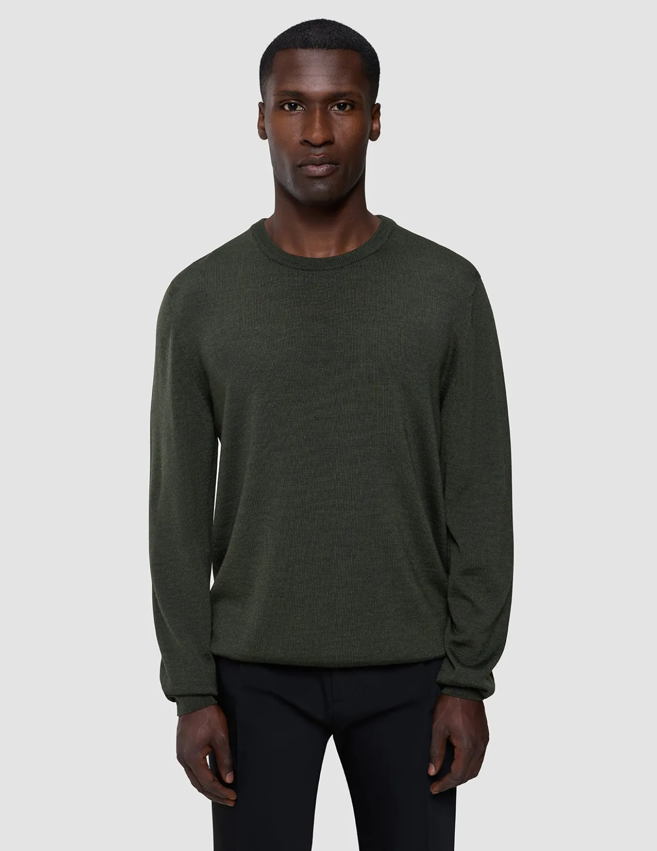 Seamless Premium Merino Knit Crewneck Green Night