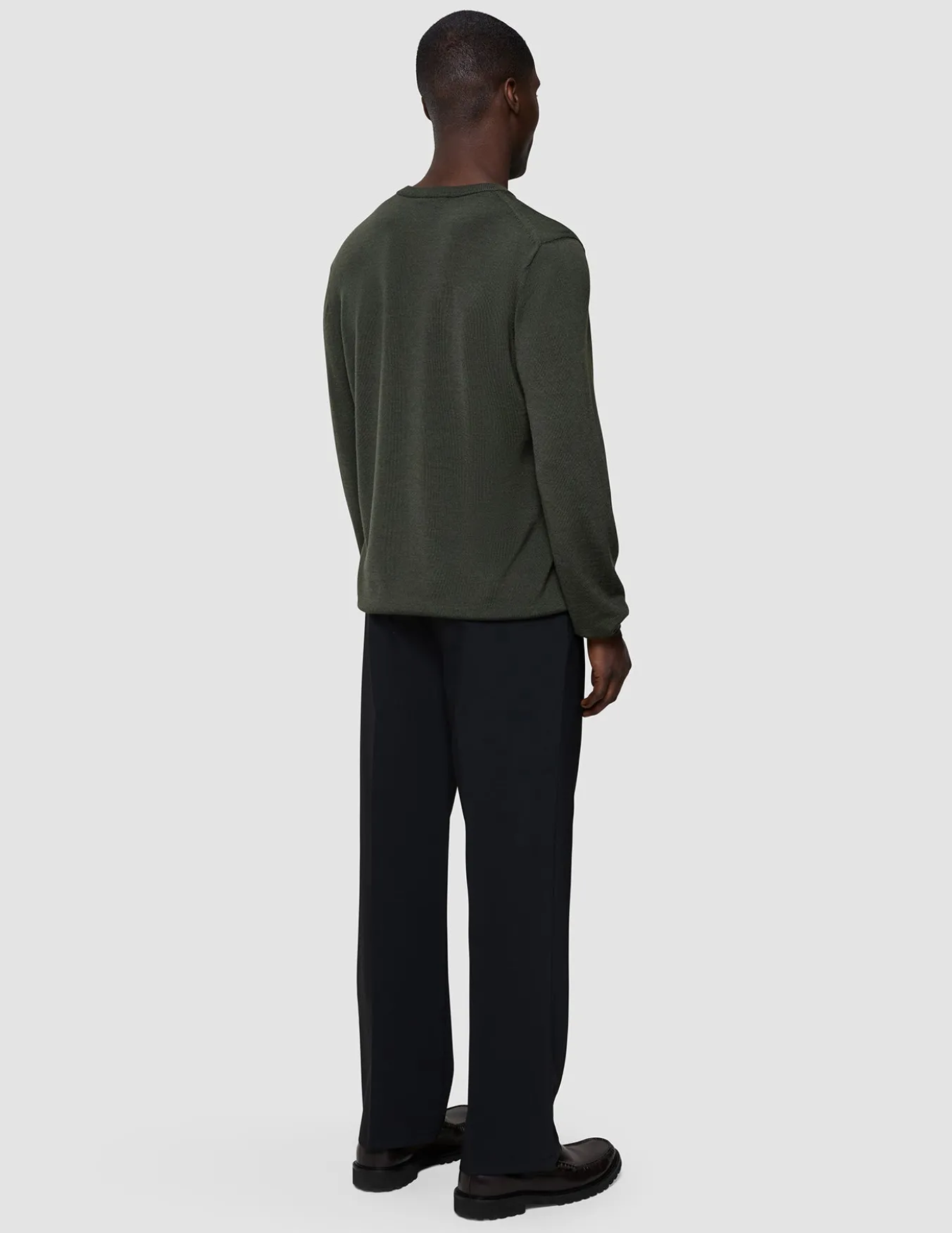 Seamless Premium Merino Knit Crewneck Green Night