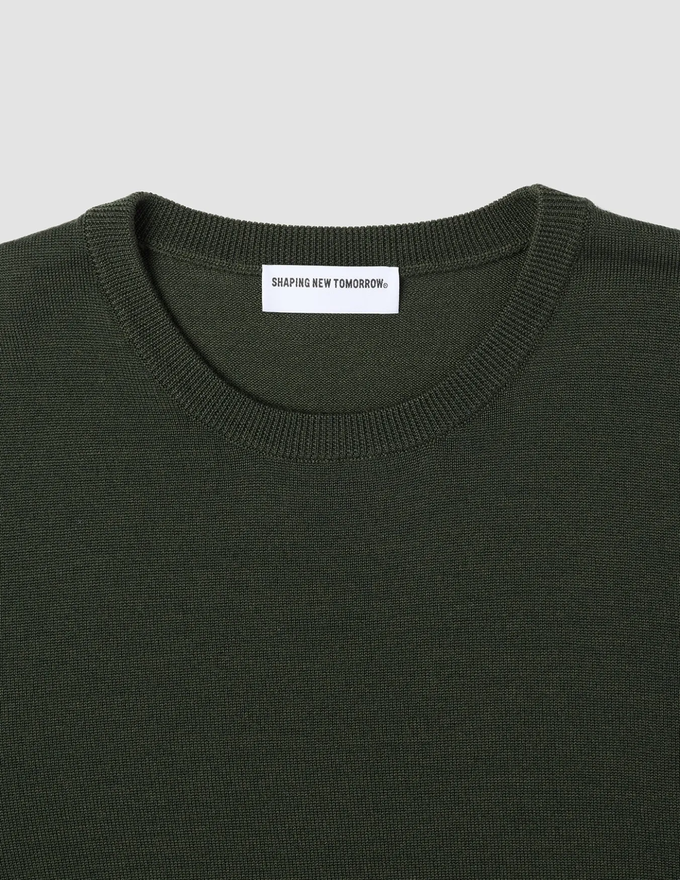 Seamless Premium Merino Knit Crewneck Green Night