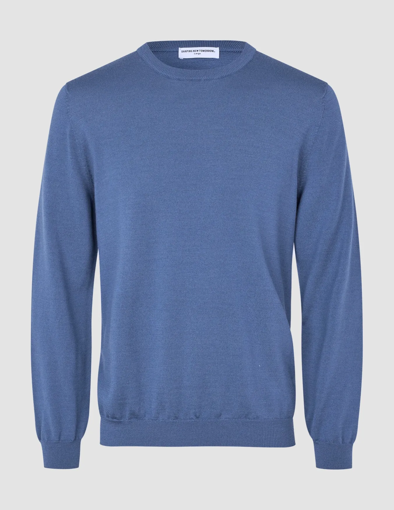 Seamless Premium Merino Knit Crewneck Dusky Blue
