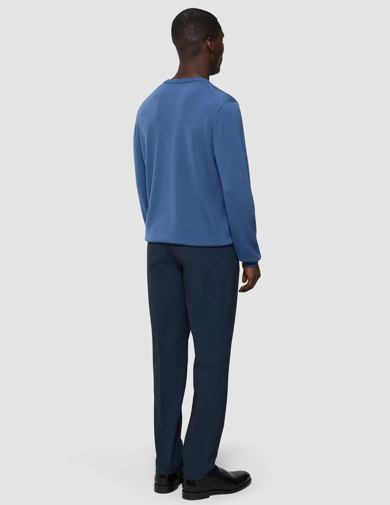 Seamless Premium Merino Knit Crewneck Dusky Blue