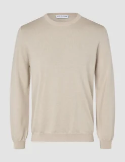 Seamless Premium Merino Knit Crewneck Birchwood