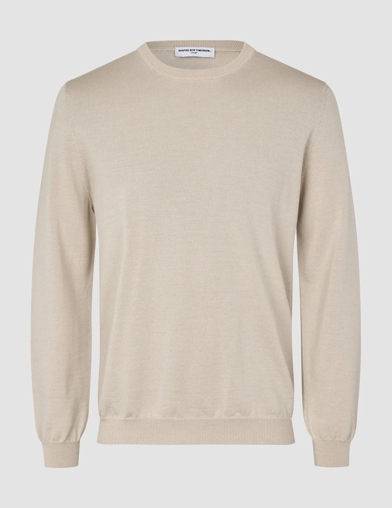 Seamless Premium Merino Knit Crewneck Birchwood