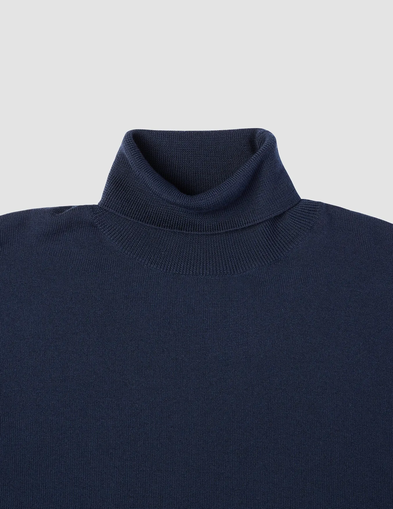 Seamless Premium Merino Knit Turtleneck Dark Navy