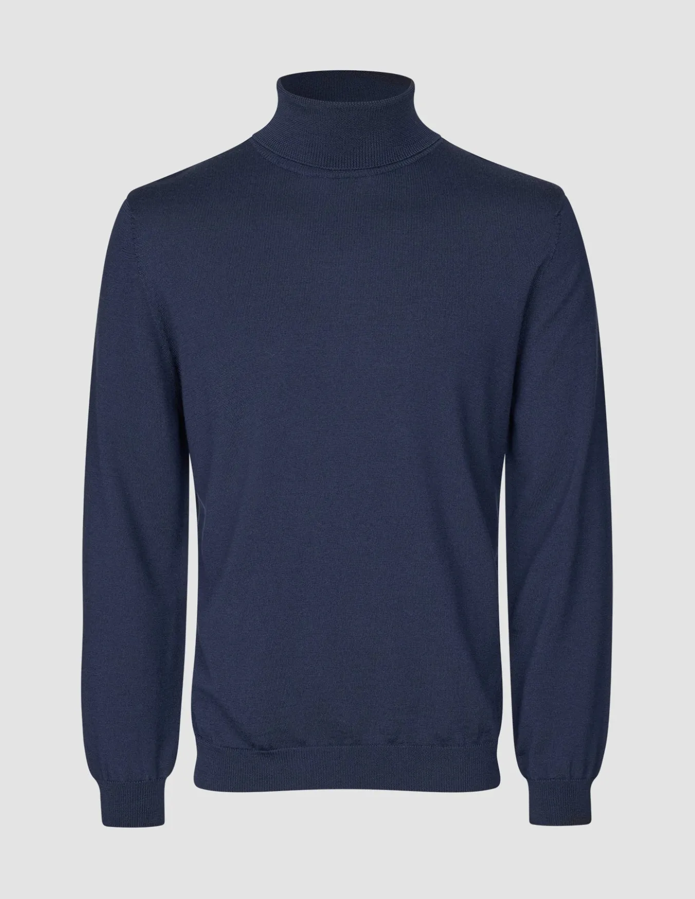 Seamless Premium Merino Knit Turtleneck Dark Navy