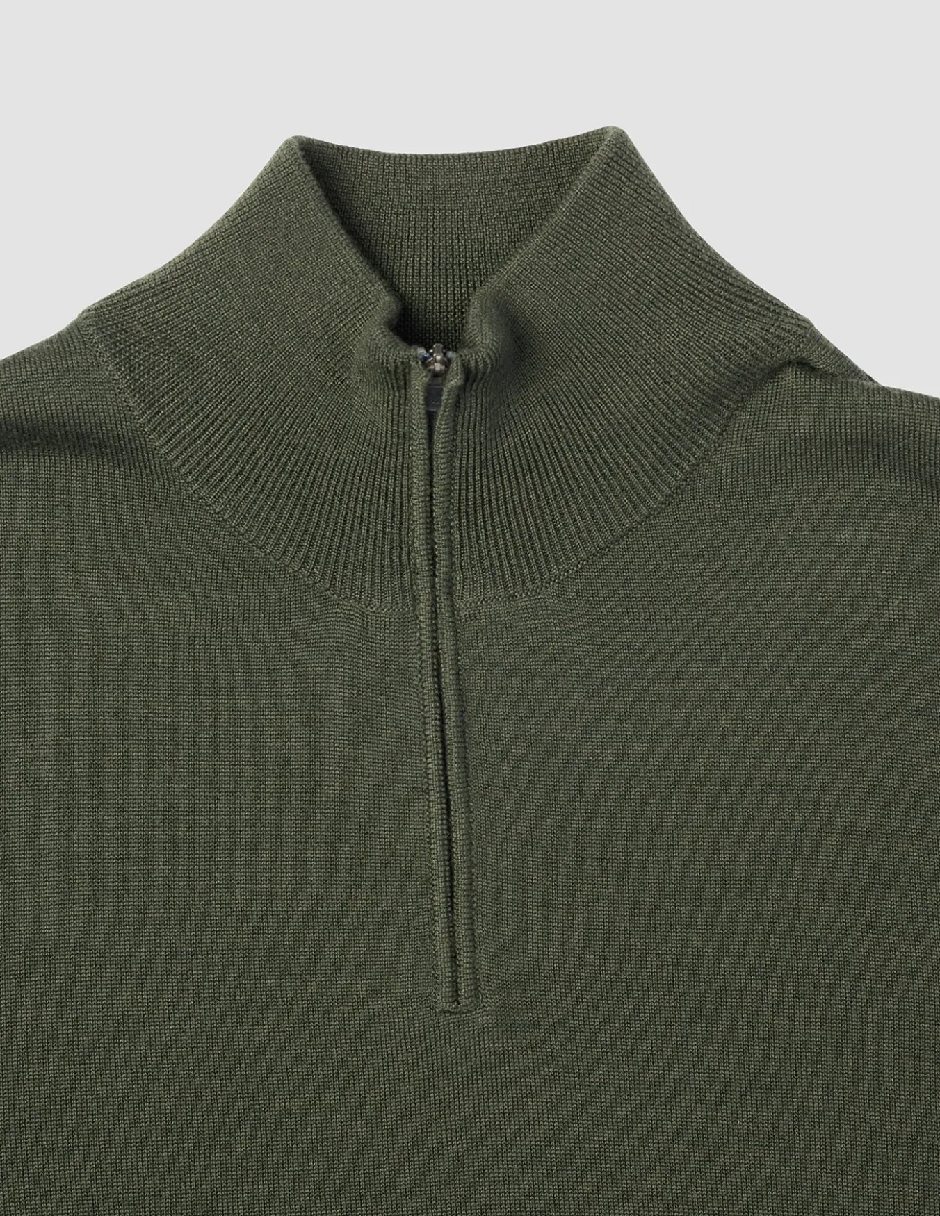 Seamless Premium Merino Knit Half Zip Green Night