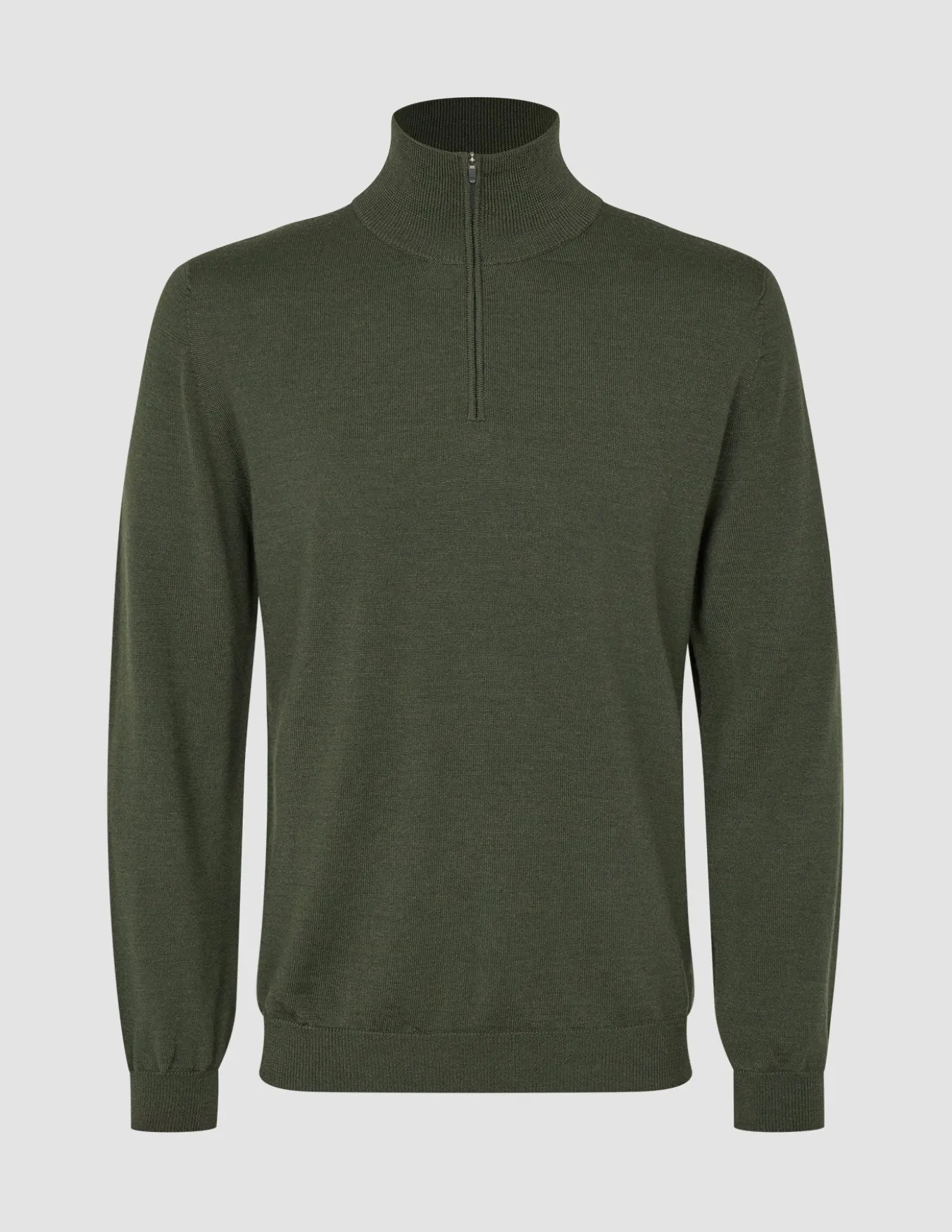 Seamless Premium Merino Knit Half Zip Green Night