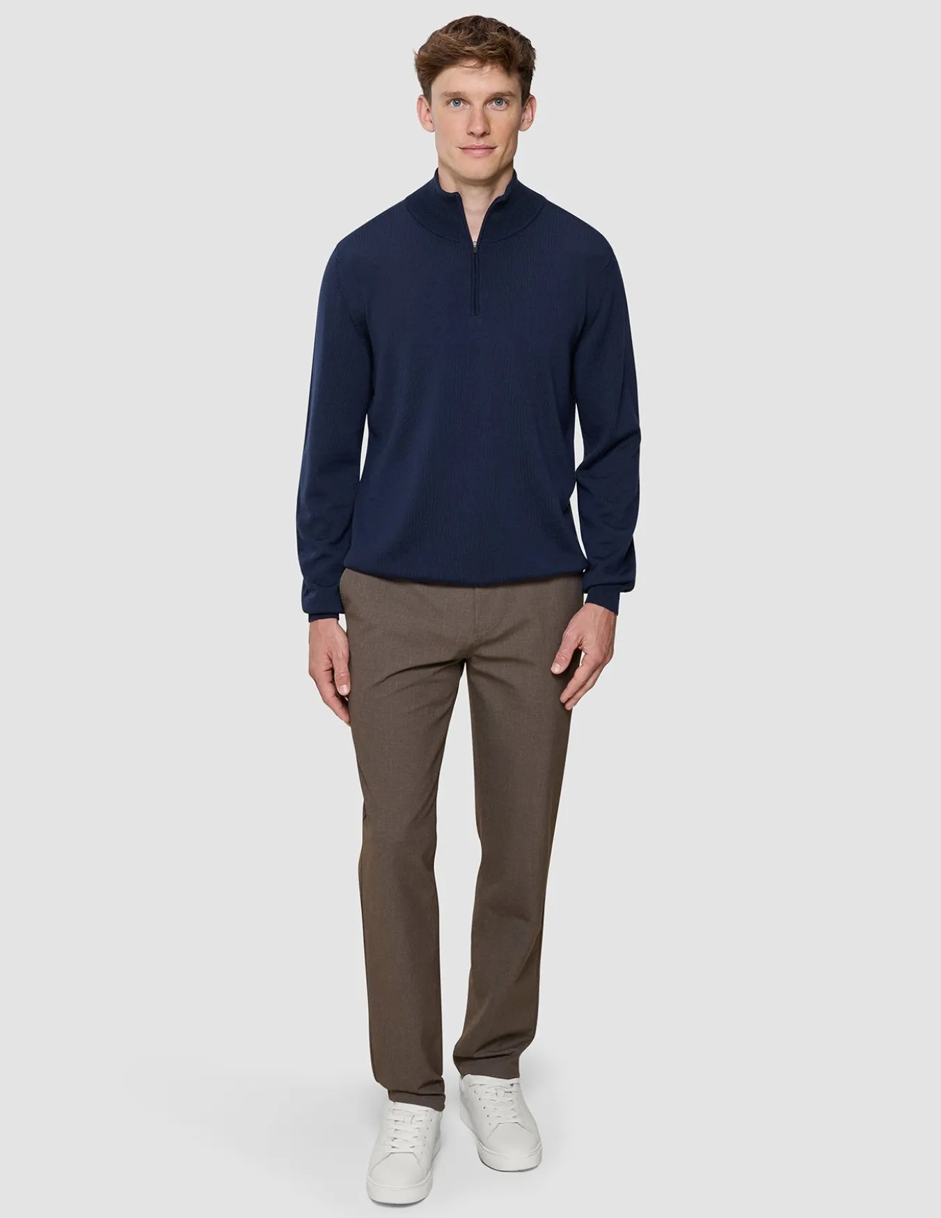 Seamless Premium Merino Knit Half Zip Dark Navy