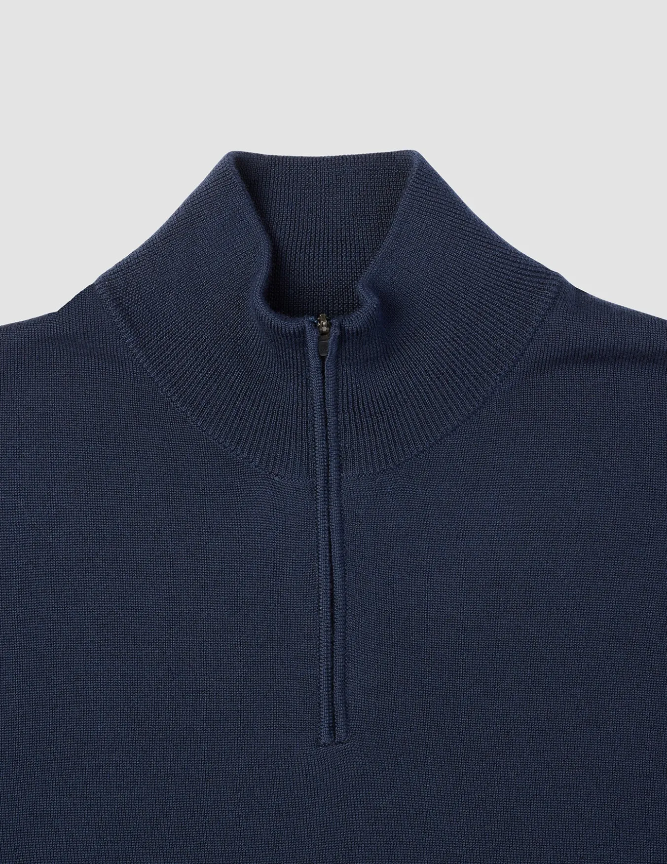 Seamless Premium Merino Knit Half Zip Dark Navy