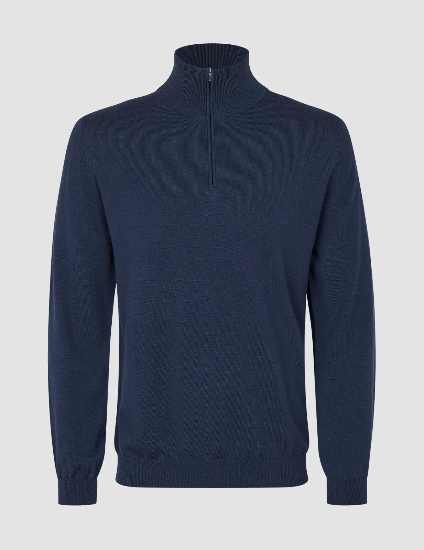 Seamless Premium Merino Knit Half Zip Dark Navy