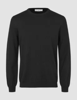 Seamless Premium Merino Knit Crewneck Black
