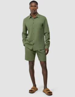 Seersucker Casual Shirt Clover Green