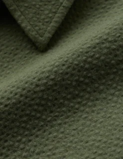 Seersucker Casual Shirt Clover Green
