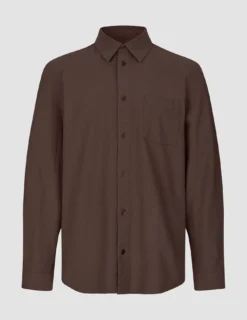Seersucker Casual Shirt Dark Brown