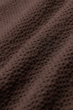 Seersucker Casual Shirt Dark Brown
