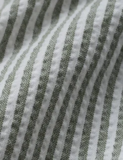 Seersucker Casual Shirt Green Stripes