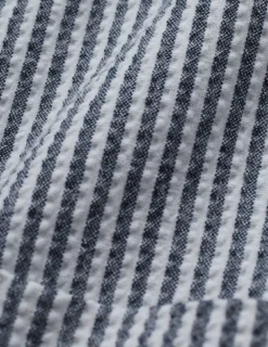 Seersucker Casual Shirt Navy Stripes