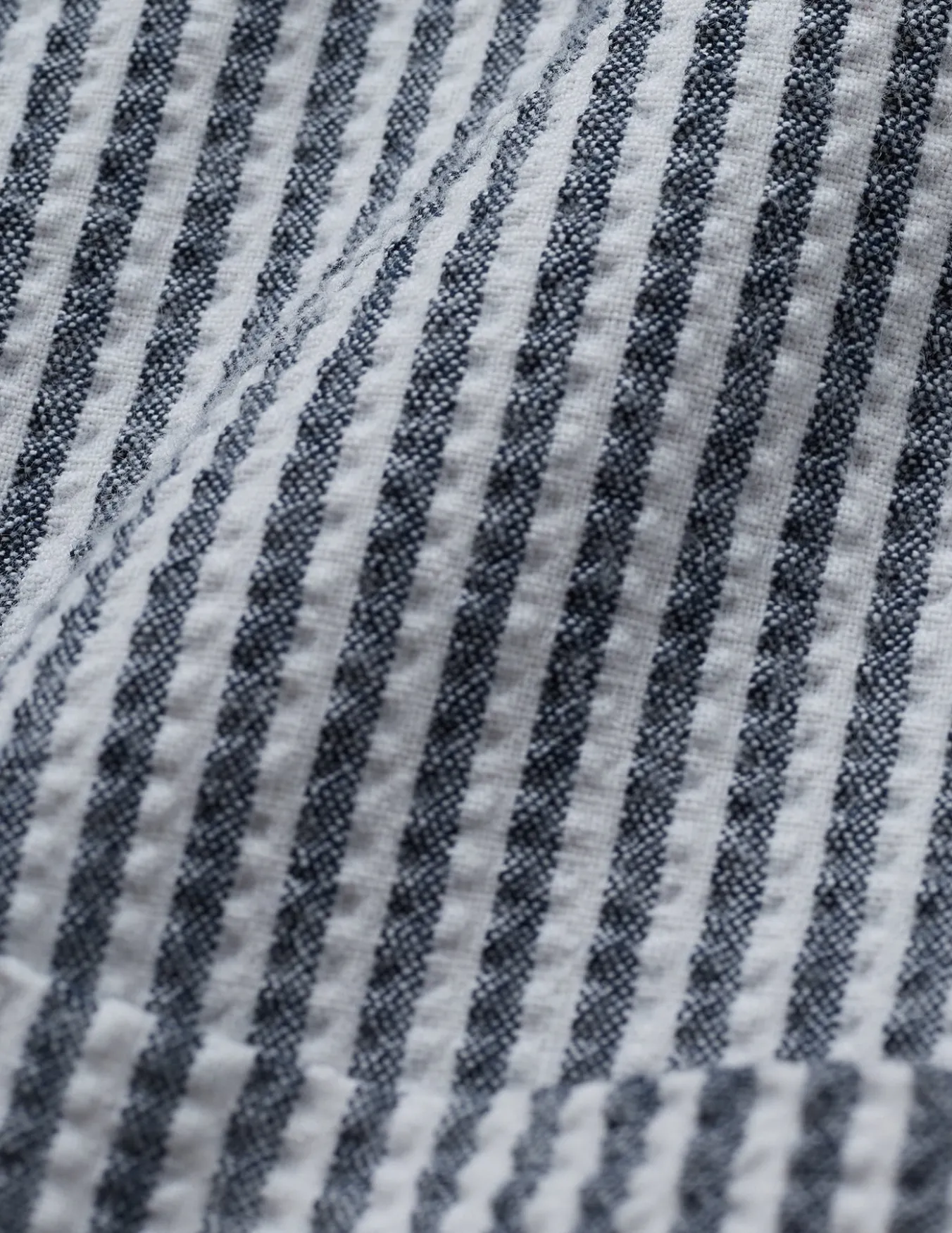 Seersucker Casual Shirt Navy Stripes