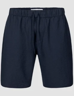 Seersucker Shorts Dark Navy