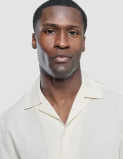 Seersucker Short Sleeve Shirt Off White