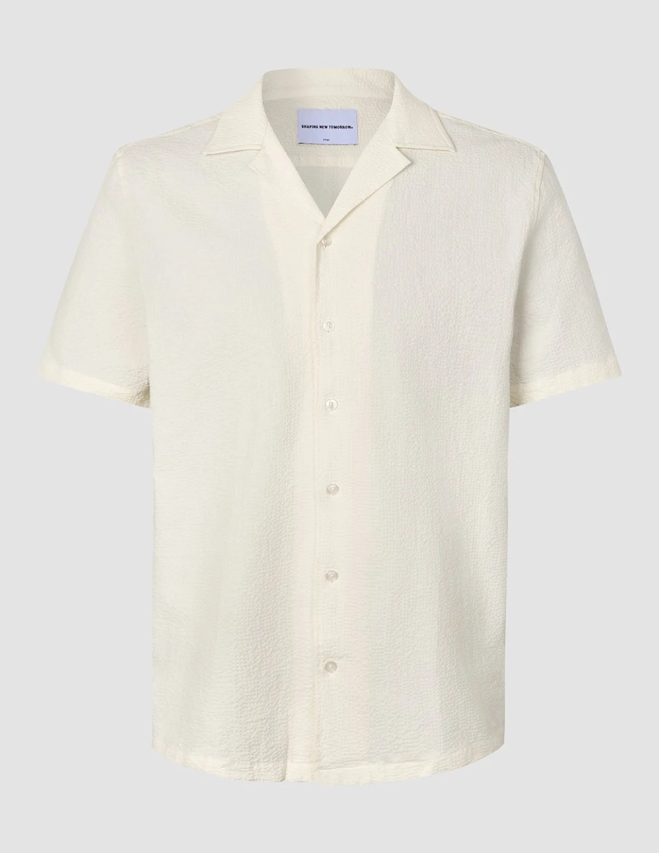 Seersucker Short Sleeve Shirt Off White