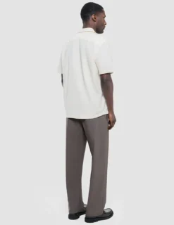 Seersucker Short Sleeve Shirt Off White