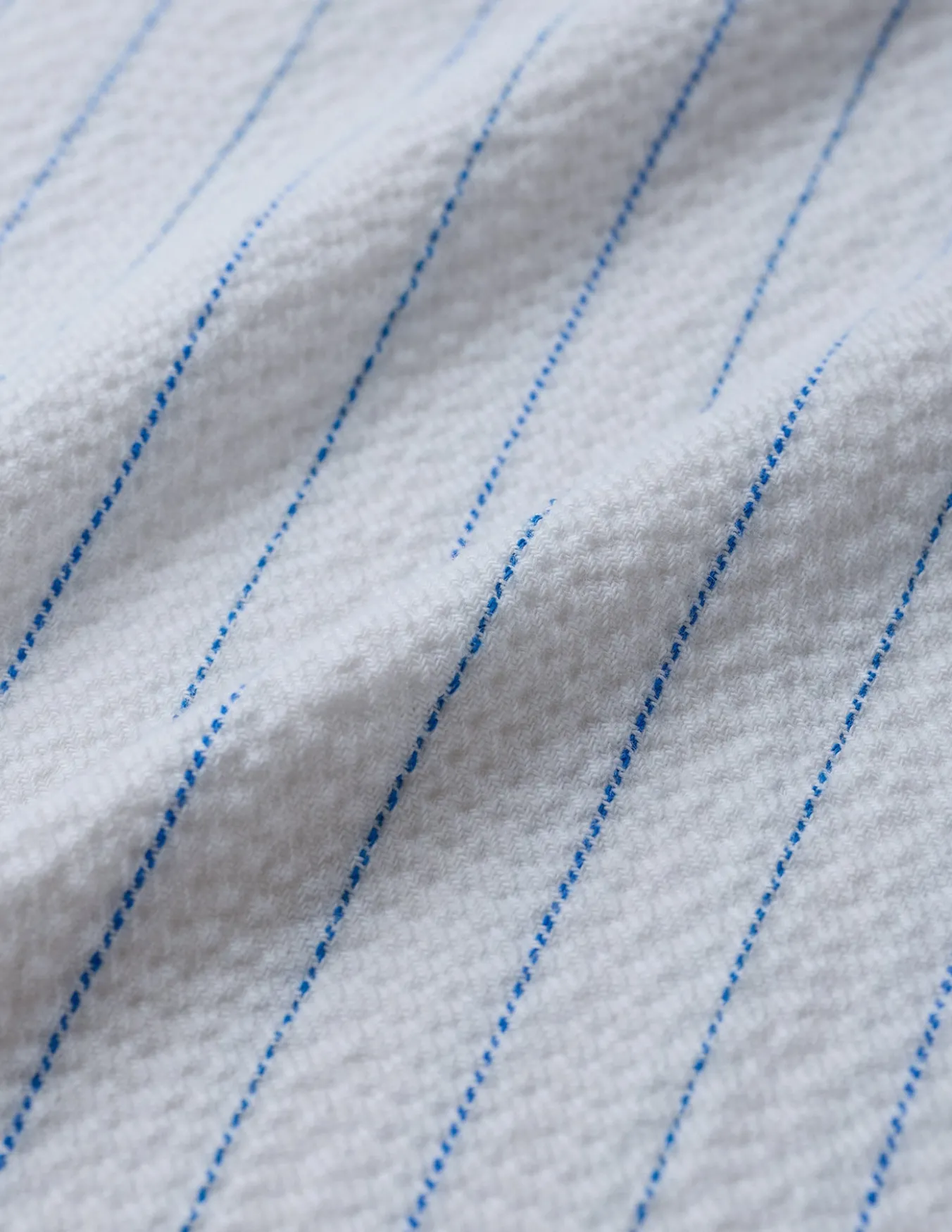 Seersucker Short Sleeve Shirt Blue Stripes