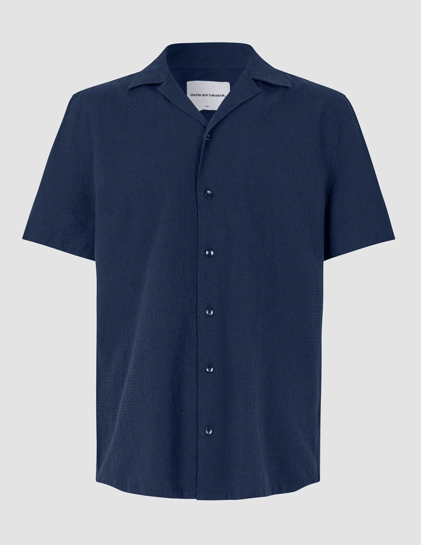 Seersucker Short Sleeve Shirt Dark Navy