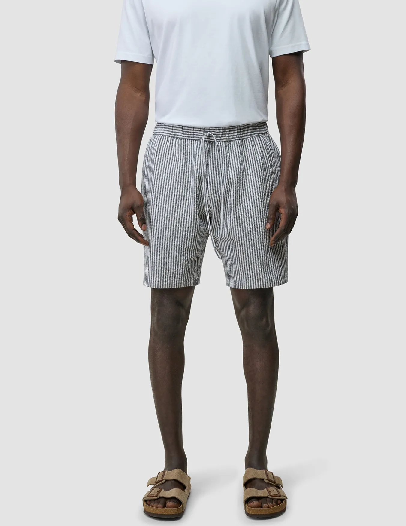 Seersucker Shorts Navy Stripes
