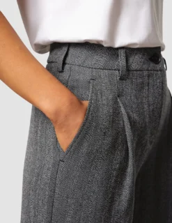 Serene Pants Wide Grey Herringbone