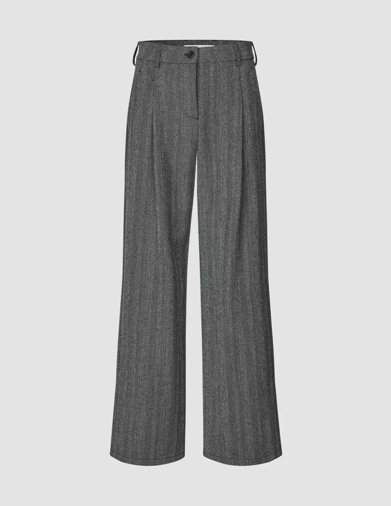 Serene Pants Wide Grey Herringbone