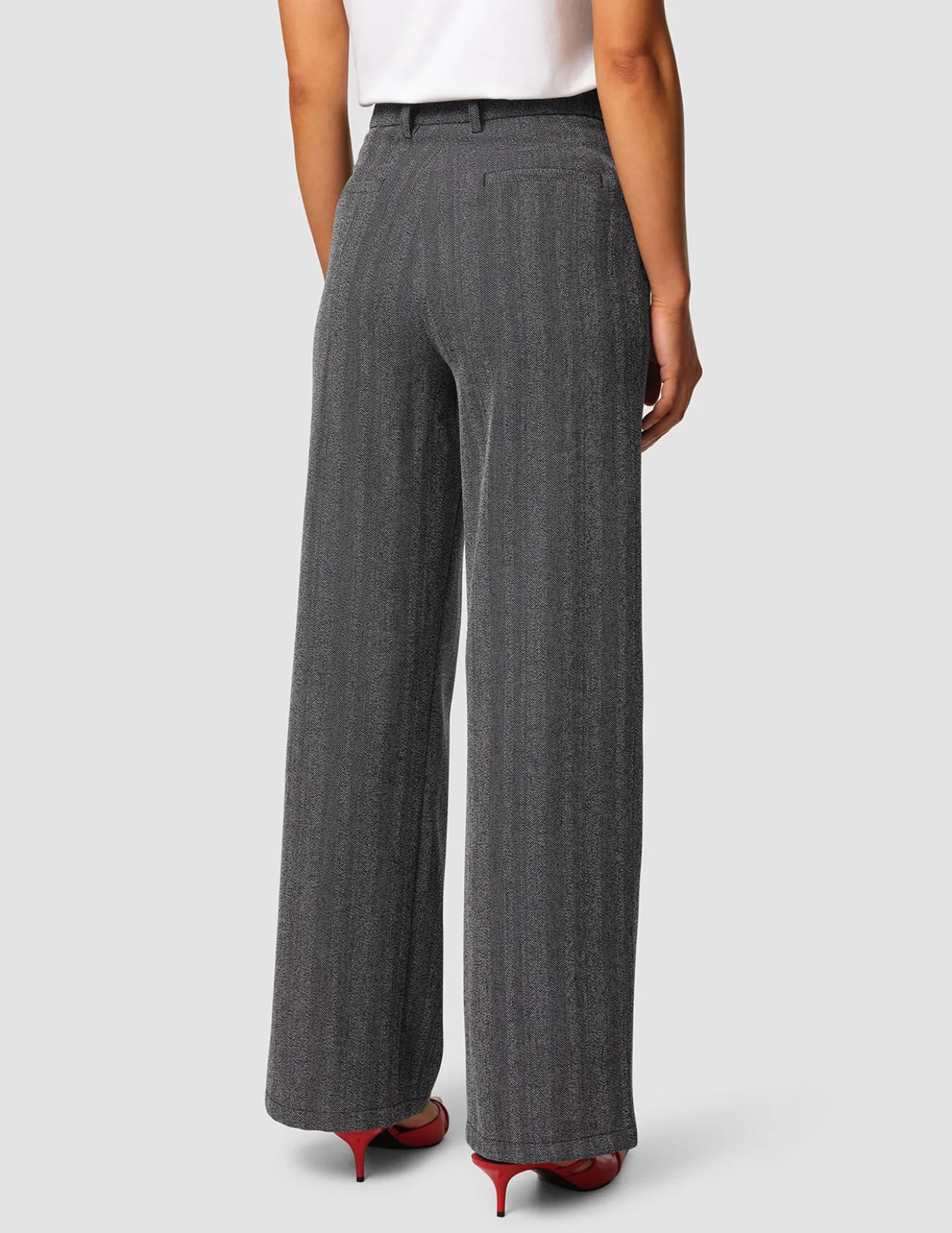 Serene Pants Wide Grey Herringbone