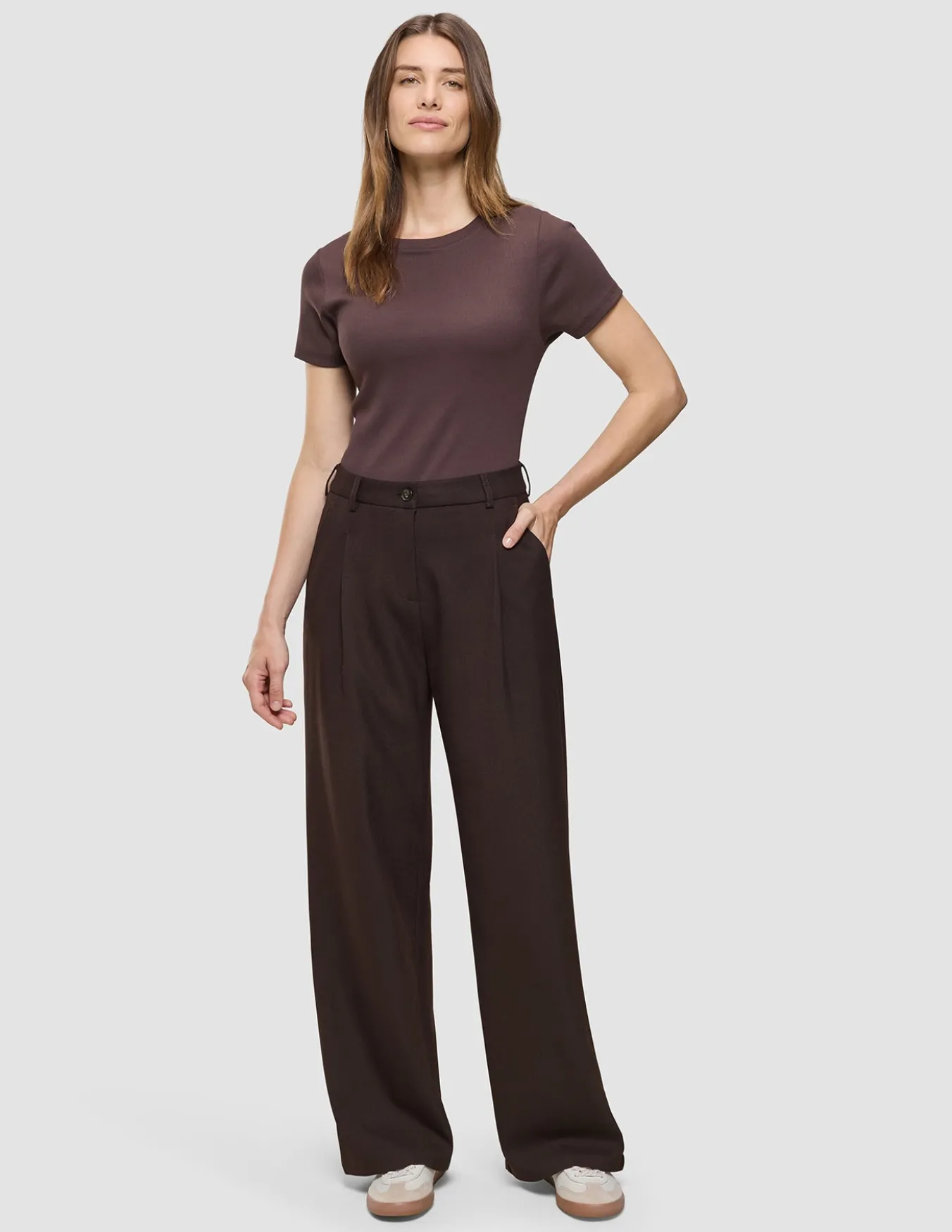 Serene Set Chocolate Herringbone Short Jacket Pants