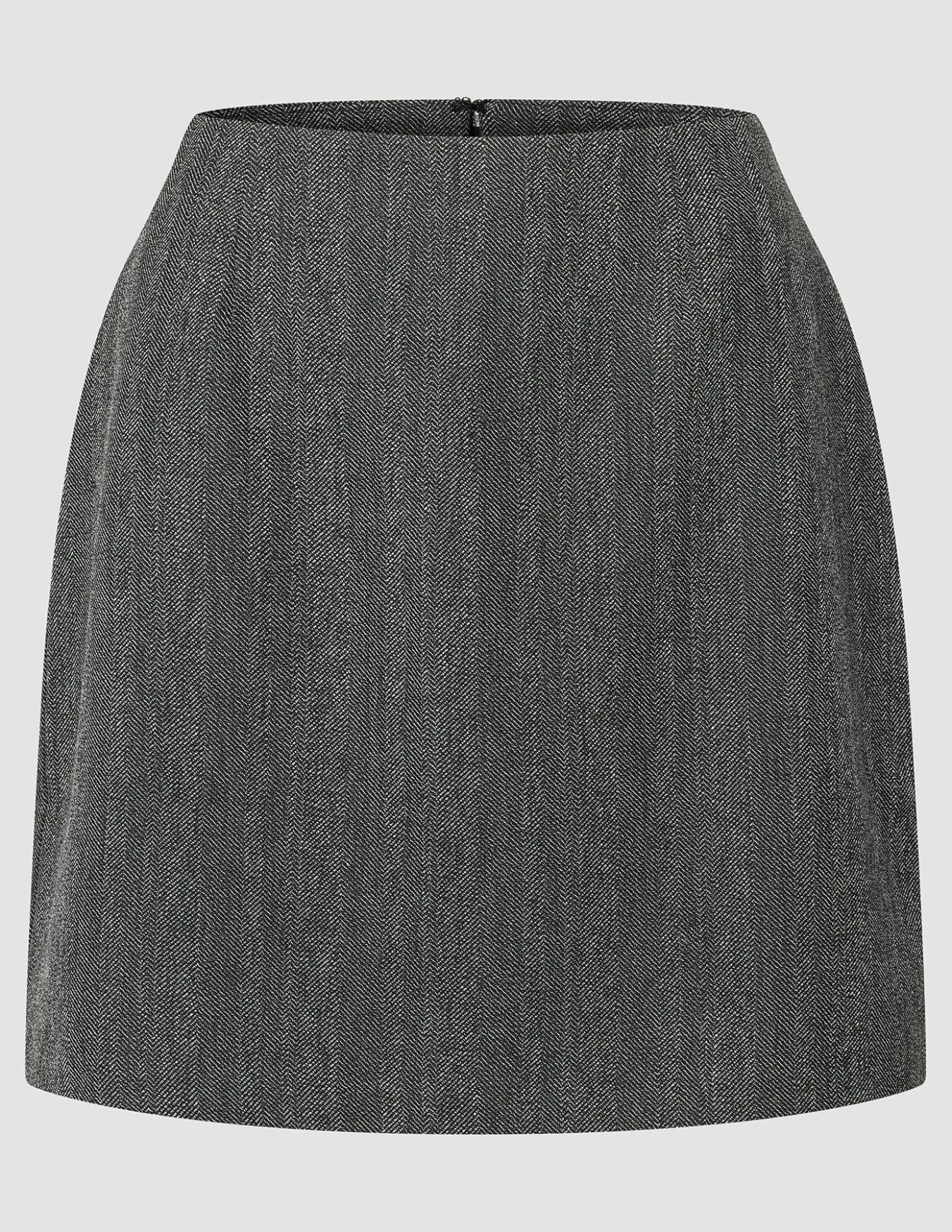 Serene Set Grey Herringbone Short Jacket Short Skirt