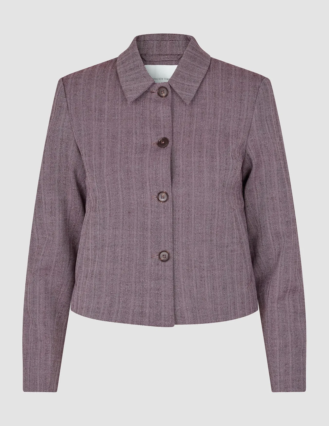 Serene Set Pink Winery Herringbone Short Jacket and Pants Wide