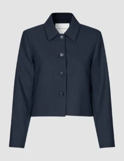 Serene Short Jacket Black Night Pinstripe