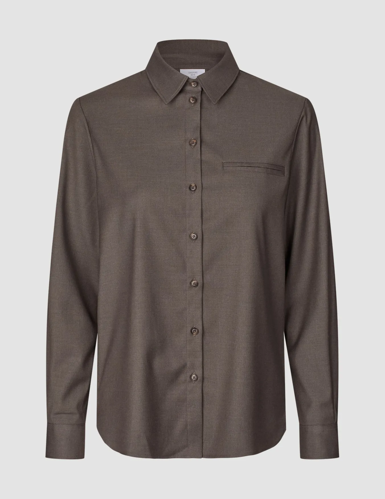 Skye Set Dark Chestnut Melange Shirt & Wide Pants