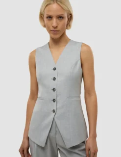 Skye Set Grey Pine Melange Long Vest & Shorts
