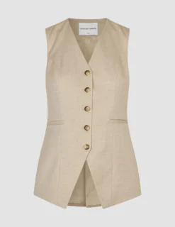 Skye Set Sandy Beige Melange Vest & Wide Pants