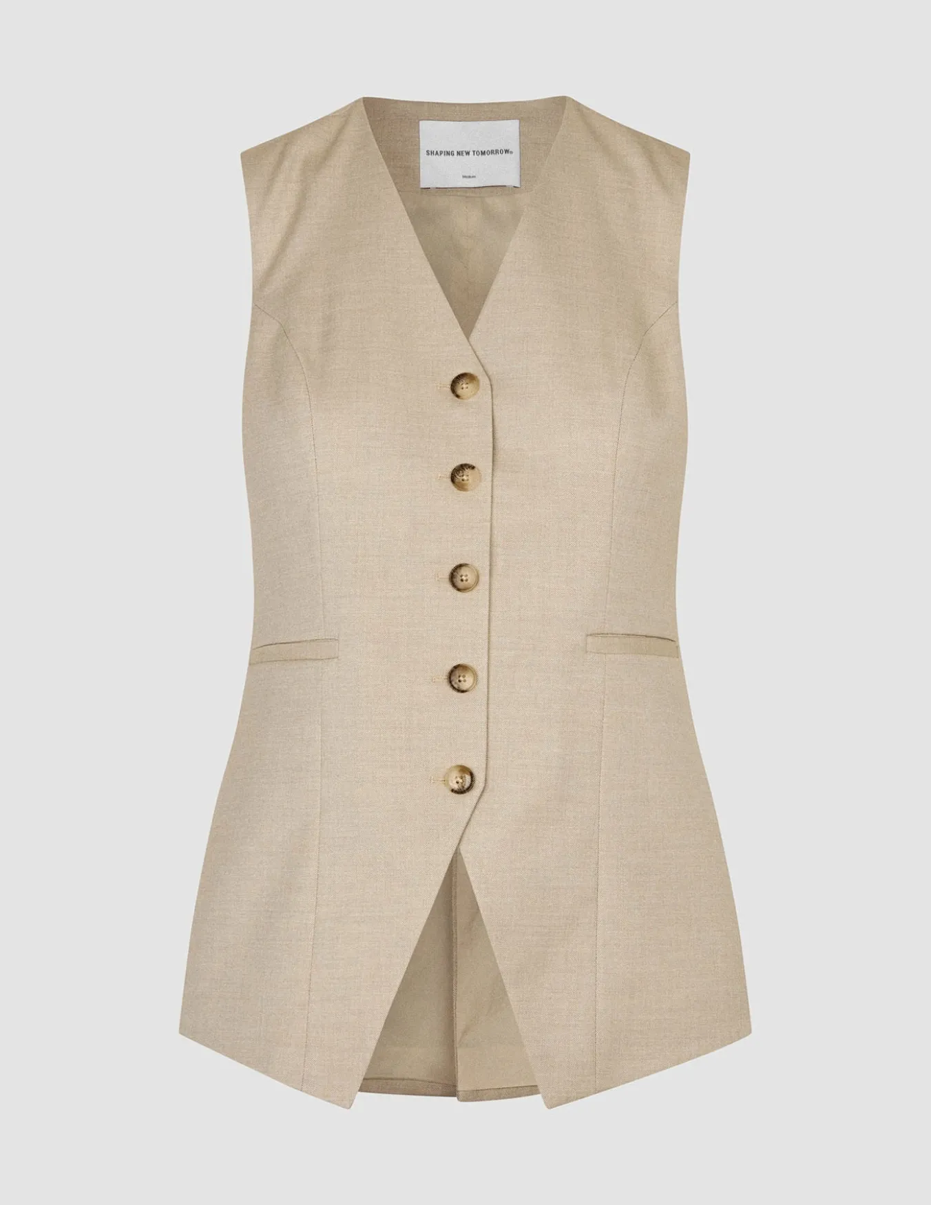 Skye Set Sandy Beige Melange Vest & Wide Pants