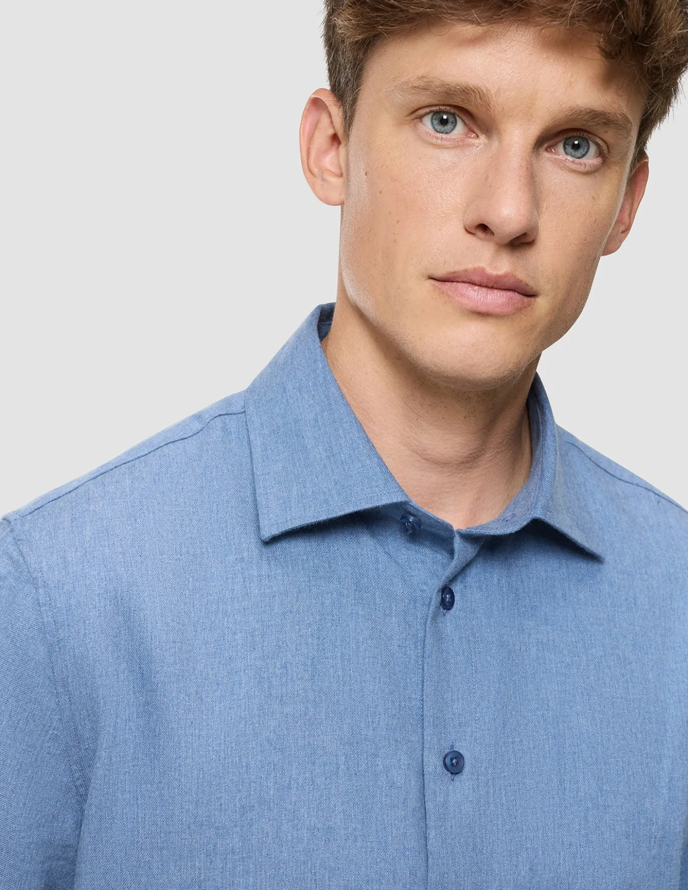 Soft Flannel Shirt Dusky Blue