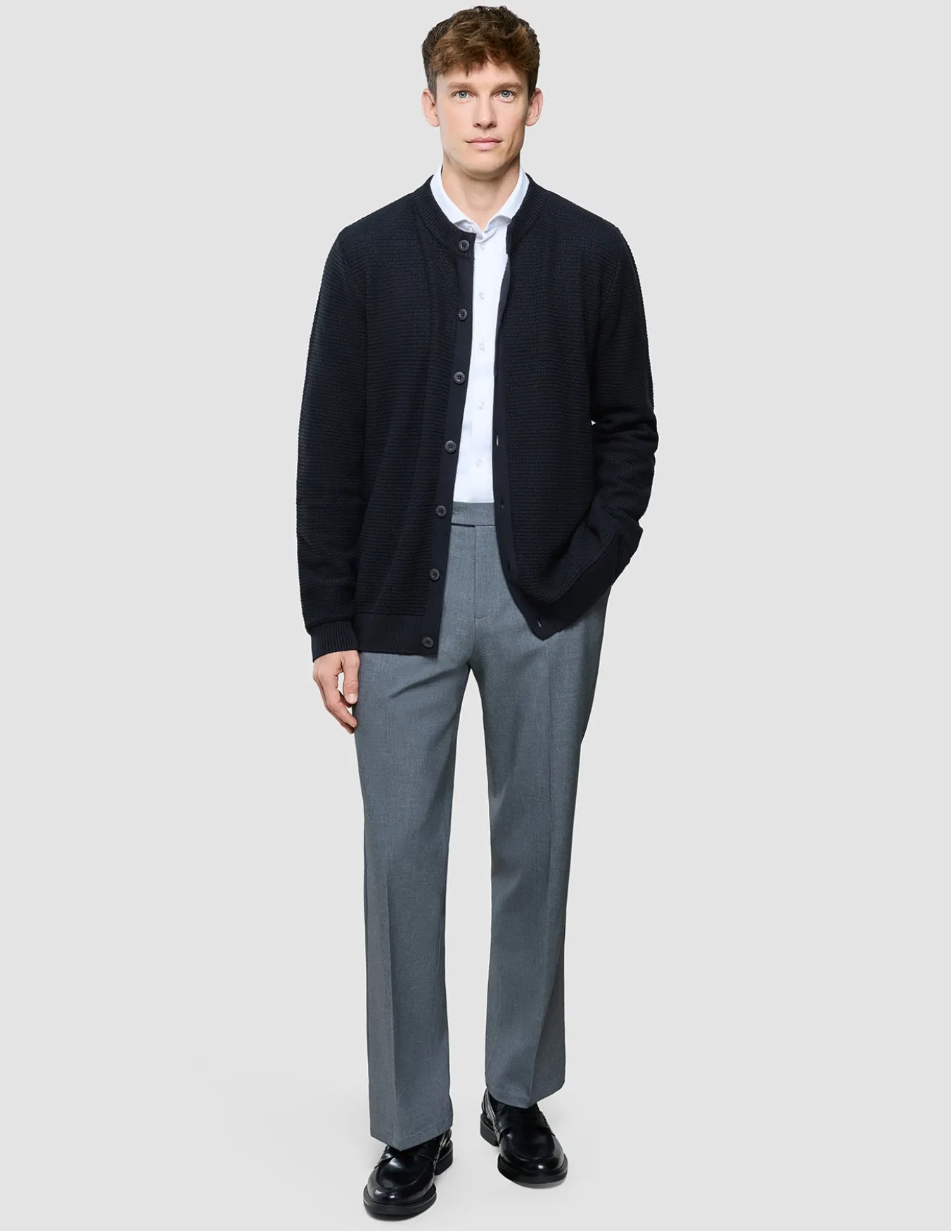 Structured Knit Cardigan Black
