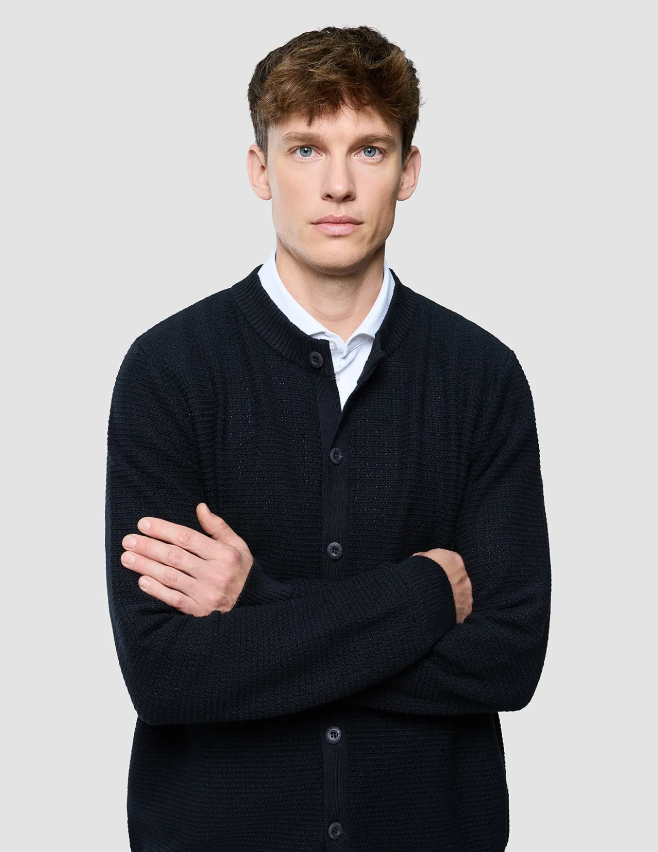 Structured Knit Cardigan Black