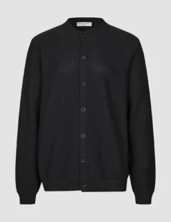 Structured Knit Cardigan Black