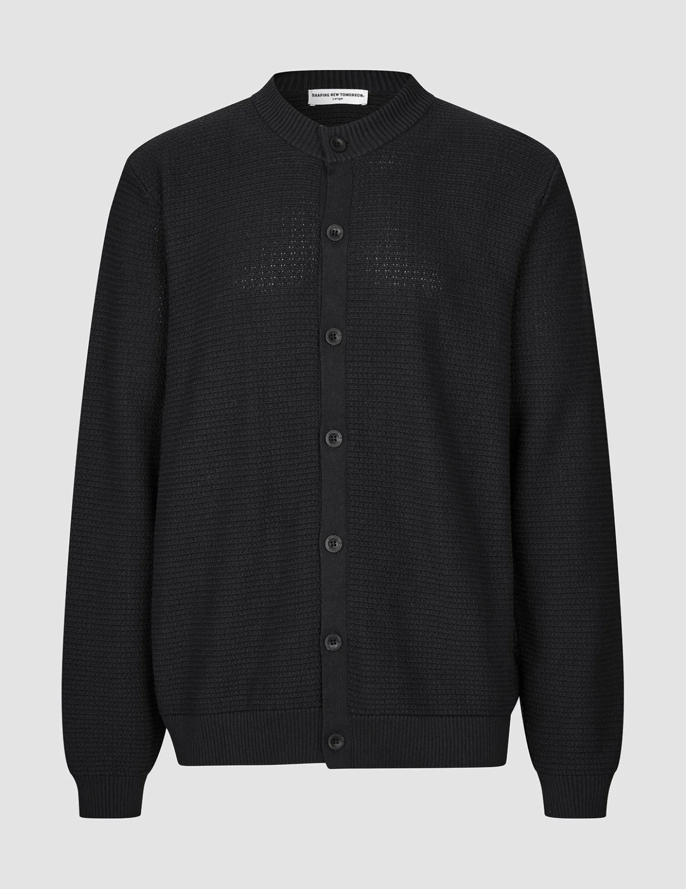 Structured Knit Cardigan Black