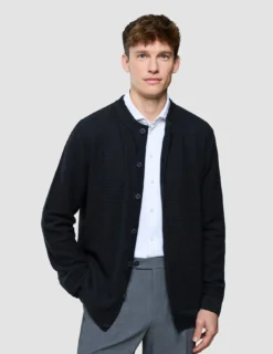Structured Knit Cardigan Black