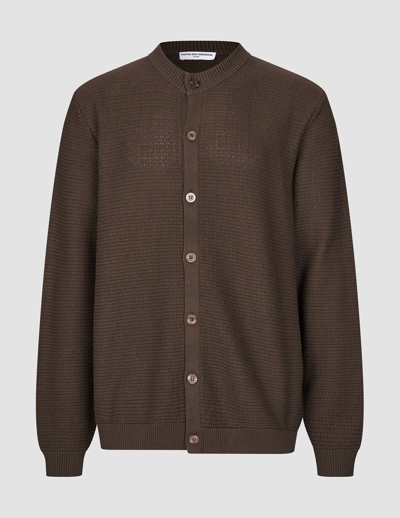 Structured Knit Cardigan Dark Brown