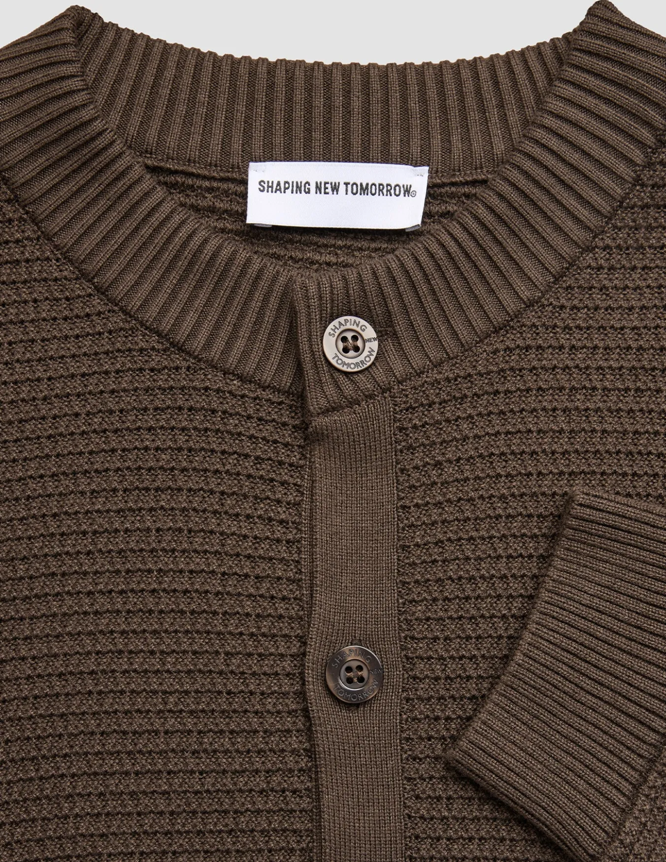 Structured Knit Cardigan Dark Brown
