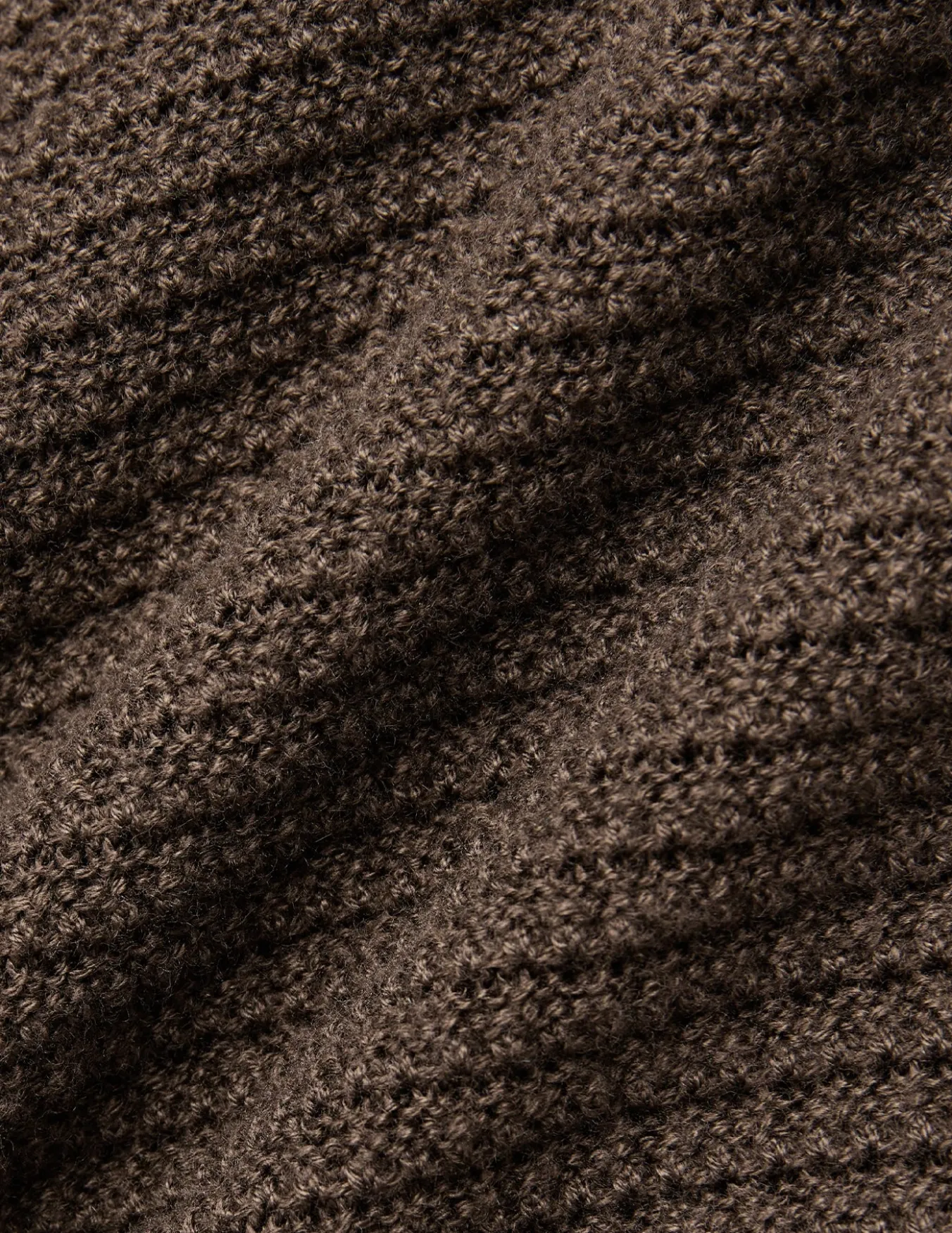 Structured Knit Cardigan Dark Brown