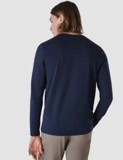Supima Autograph Long-Sleeved T-shirt Navy